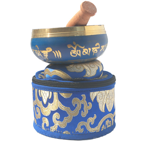Singing bowl curved Blue 3.5" SB-039B - Click Image to Close